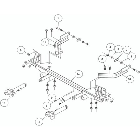 Roadmaster 14-16 VERSA NOTE W/MAN TRANS; 15-19 VERSA 4DR W/MAN TRANS TOW BAR MNTG 52357-5